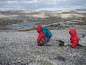 Children playing in the wide nature of Norway